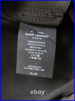 Saint Laurent Paris Black Lamb Leather Open Knee Skinny Leg Pants