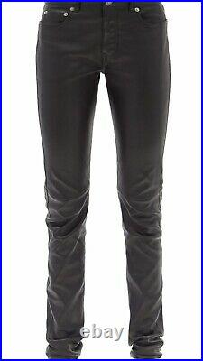 Saint Laurent Sz 54 38 Leather Mens Skinny Trousers Pants Hedi Slimane Authentic