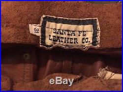 Santa Fe Leather Co Suede Mens Pants 31/33 Vintage Hippie Flared Bell Bottom