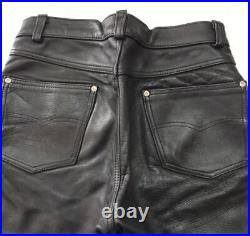 Schott #7 Leather Pants 32 Men'S Black Cowhide