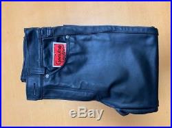 Schott Men's Leather Pants Style 600 BLK Size 30 Free shipping! From Japan