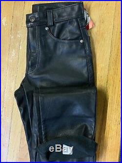 Schott N. Y. C, #110 Men's Leather Straight Leg Cut Pant's size 30