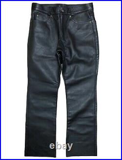 Schott NYC Perfecto Black Leather Motorcycle Pants Mens Size 36