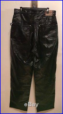 Schott Nyc Mens Genuine Cowhide Leather 5 Pocket Motorcycle Biker Pants 36 New