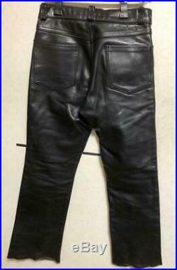 Schott Perfecto Leather Riders Pants Men's 30 Inches Black Genuine From Japan
