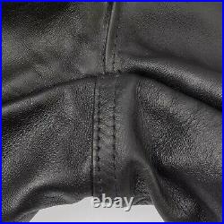 Schott USA Leather Pants Straight Silhouette Biker 90's Vintage Black Size 34