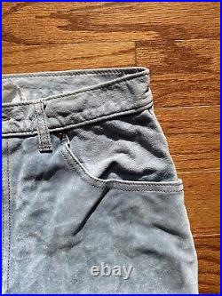 Scott's Suede Blue 100% Leather Pants Size 32