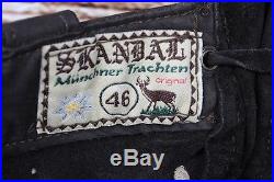 Skandal Munchner Trachten Women Men Leather Pants Trousers Size 46, Genuine