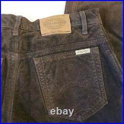 Skotts Suede Leather Pants Brown Washable Lined Mens size 32 X 32