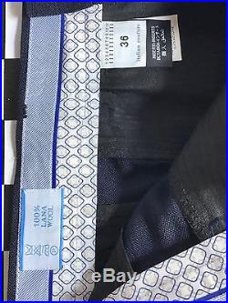 Stefano Ricci Men's Pants Dress Windowpane Stunning 100% Wool size 34 Leather