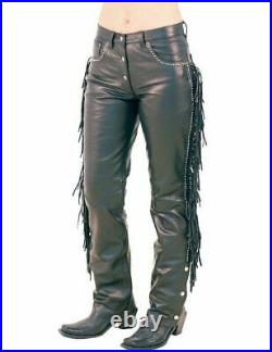 Studed & Fringe Western Leather Pants