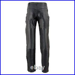Stylish Men Leather Pants With Stylish Strap Closer Hand Crafted Leather Pants
