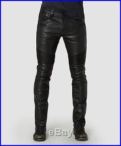 Super Hot NWT Men's Rogue Form Fitting Black Leather Moto Pants Size 34 $600