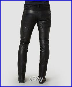 Super Hot NWT Men's Rogue Form Fitting Black Leather Moto Pants Size 34 $600