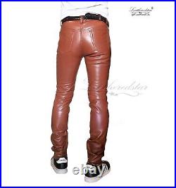 Super SkinTight super skinny Tan leather jeans