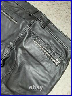 Superbe Pantalon Cuir Noir Diesel Herma W32 Leder Leather Gay Skin