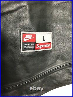 Supreme Nike Black Leather Baseball Jersey And Pants Med Pants/lg Top