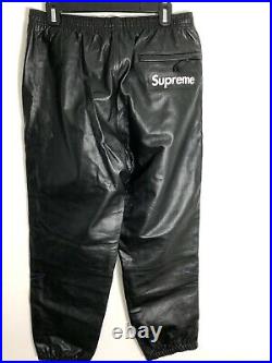 Supreme Nike Black Leather Baseball Jersey And Pants Med Pants/lg Top