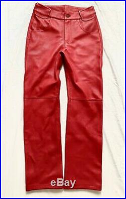 TELFAR Red Leather Pants FW2018