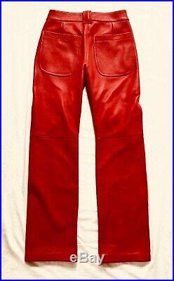 TELFAR Red Leather Pants FW2018
