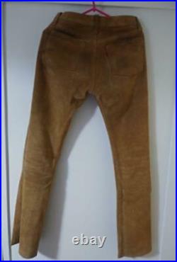 THE REAL McCOY'S Joe Men's Suede Leather Pants Size 29 Brown Biker