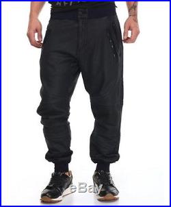 True Religion Men's Jeans Coated Moto Jogger Slim Leg Leather Like Pants