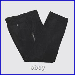 Tannery West Suede Cargo Pant W32 Men Black Leather Trousers with Zipped Pocket