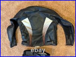 Teknic Chicane 2 Piece Motorcycle Racing Suit Black Leather Jacket 42 & Pants 32