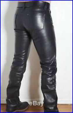 The Leather Man NYC 34 x 31 Mens Leather Pants Slim Fit 501 Leatherman ...