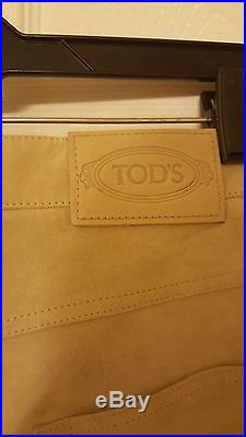 Tod's Mens (Nude Suede Leather Pants)