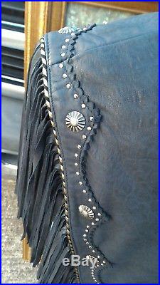 Tribe America Leather Fringe buffalo bone shawl women men jacket vest pants