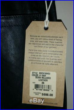 True Religion'DEAN' Relaxed Leather Pants Men's sz 36. NWT