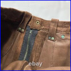 True Vtg 1960s 70s Rough Suede Leather Pants Mens 32x32 Hippy Biker Cowboy Talon