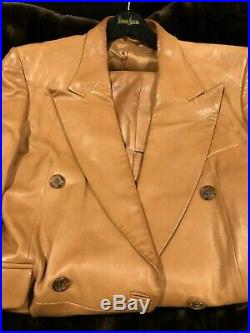 ULTRA RARE GUCCI Leather Suit Jacket & Pants 50 euro 40 us Med awesome