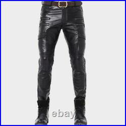 Uk style genuine cowhide leather men's pant hand made motor bike new style pant