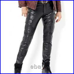 Uk style genuine cowhide leather men's pant hand made motor bike new style pant