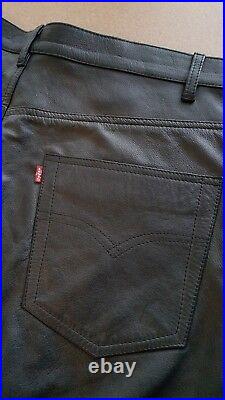 Ultra RARE VINTAGE LEVIS 100% Black Leather Pants LOT 53 SIZE 36/36 MINT