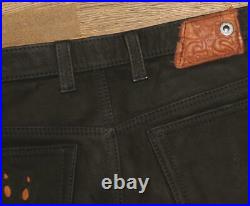 Unique Bootcut Leather Jeans/Nubuk- Leather Pants IN Black Approx. W32 / L32