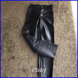VANSON Leather Pants Men Size 30 Black From Japan Genuine USED