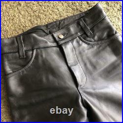 VANSON Leather Pants Men Size 30 Black From Japan Genuine USED