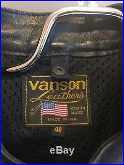 VANSON Leathers Men's Bk. Motorcycle Racing Set Jacket sz. 48, pants sz. 40