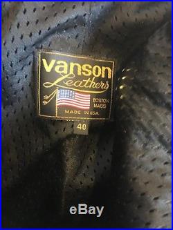 VANSON Leathers Men's Bk. Motorcycle Racing Set Jacket sz. 48, pants sz. 40