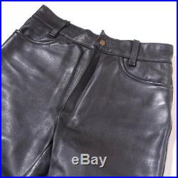 VANSON Thick Leather Pants Color Black Size 36 W 81CM PTCB Men's Casual Fashion