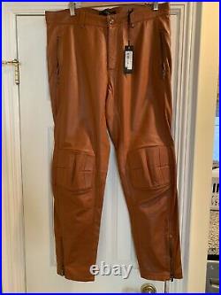 VERSACE Exclusive Rare Designer Collection Leather Lined Pants Man's size 52 NWT