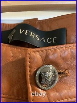 VERSACE Exclusive Rare Designer Collection Leather Lined Pants Man's size 52 NWT