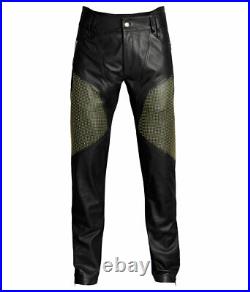 VERSACE For H&M Black Leather Gold Studded Studs Trousers Pants EUR 50