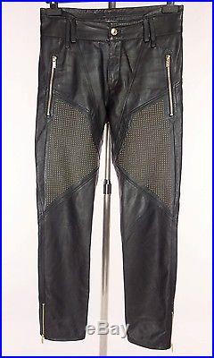 VERSACE H&M Collection Mens Studded Leather Pants Size 30 S Small Runway 2011