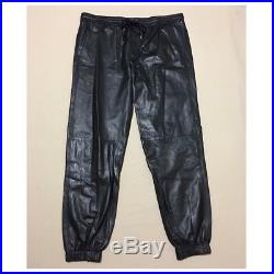 VINCE Men's Black Lamb Leather Jogger Pants Retail $895 (NWT)