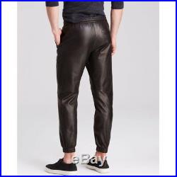 VINCE Men's Black Lamb Leather Jogger Pants Retail $895 (NWT)