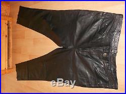 Vintage First Genuine Leather Black Men's Pants Size 42 X 36
